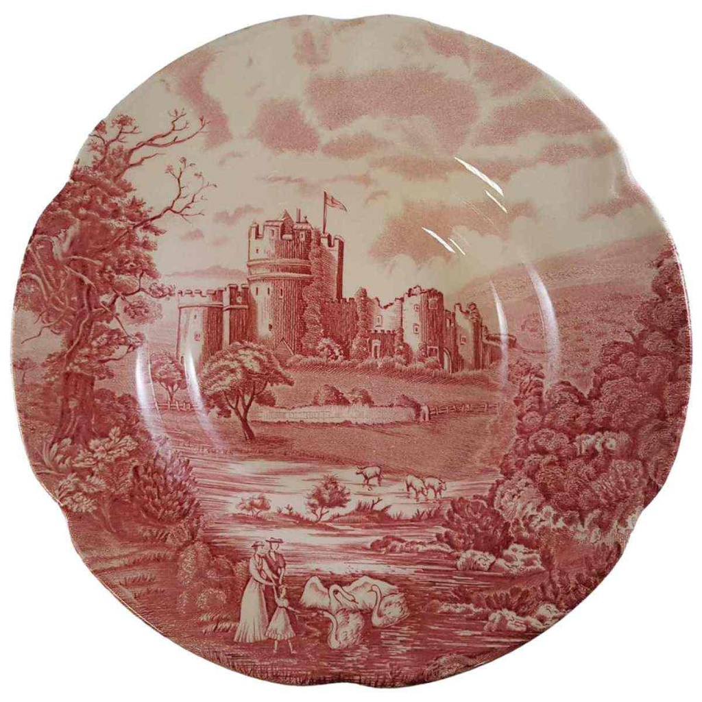 [45811499] Suppenteller 22,2 cm Johnson Bros Castle Story Rot gebraucht - sehr gut