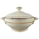 Ragoutterrine Servierschüssel Goldrand 1,5 L Winterling elfenbein Blumenrelief mit gebraucht - akzeptabel