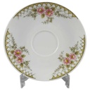 Untertasse für Kaffee 14,4 cm Winterling Kirchenlamitz rosa Blumen grün Rautendekor gebraucht - akzeptabel