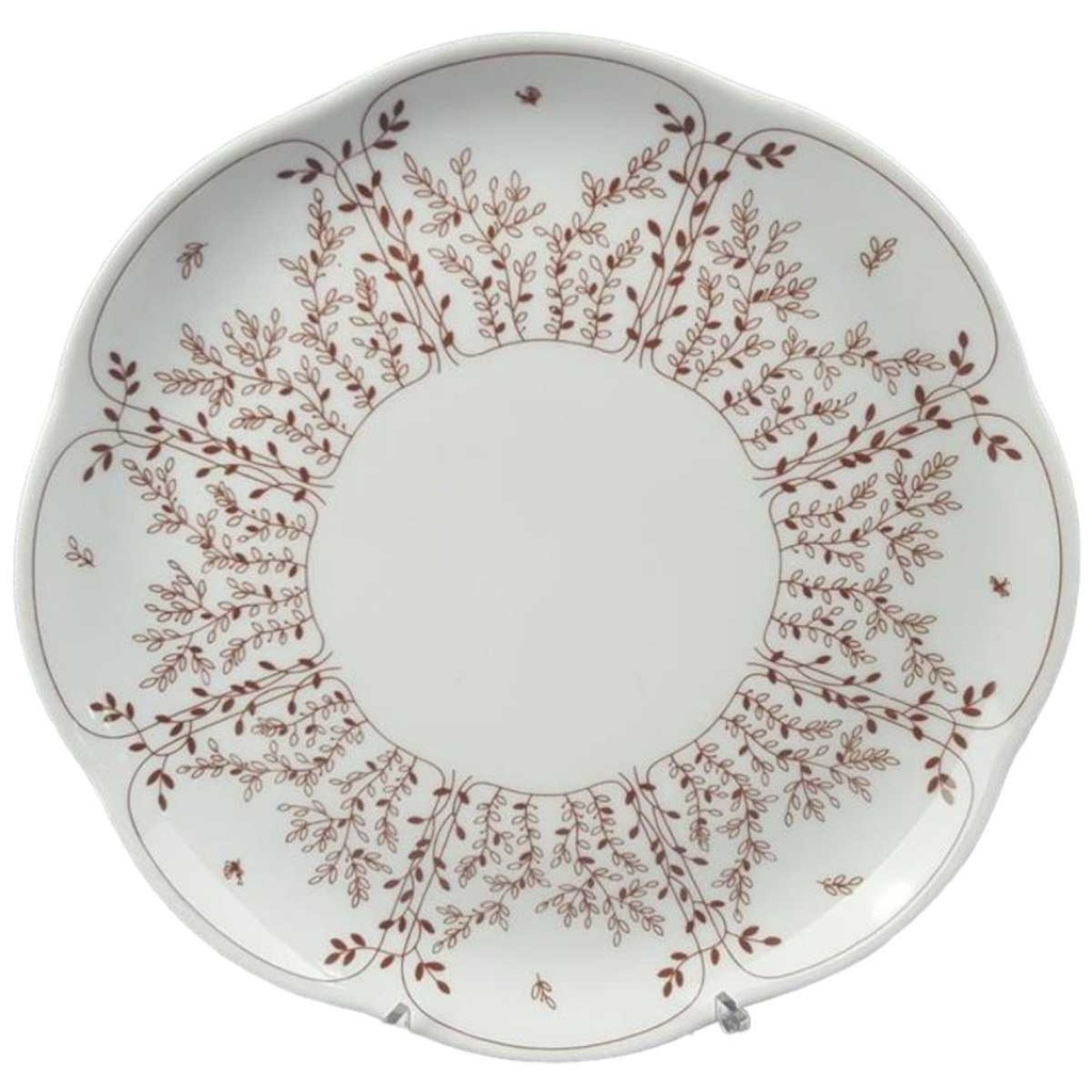[458119012] Speiseteller Essteller 24,4 cm Tirschenreuth Fleur Blätterzauber Braun gebraucht - gut