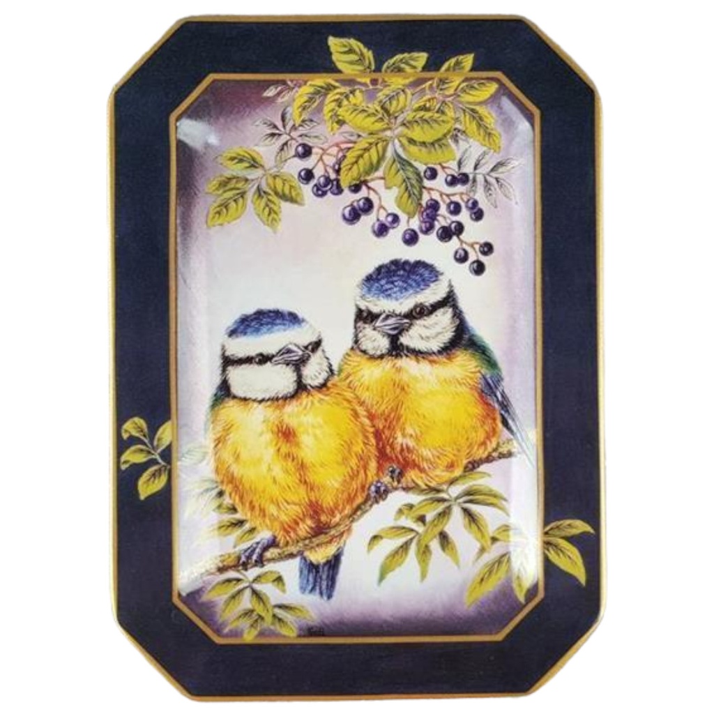 Bradford Exchange Blaumeisen Duo Andreas Knobl 1997 Vögel Wandteller 15 x20,8 cm