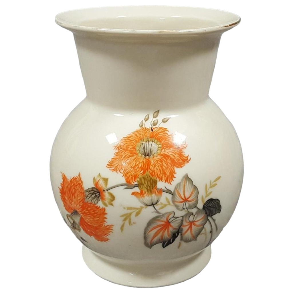 Felda Rhön Porzellan Vase Blumendekor H 19,7 cm