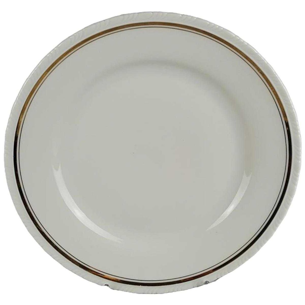 [458119472] Kuchenteller Dessertteller Goldrand 21,2 cm Schönwald Form 301 Weiß gebraucht - akzeptabel