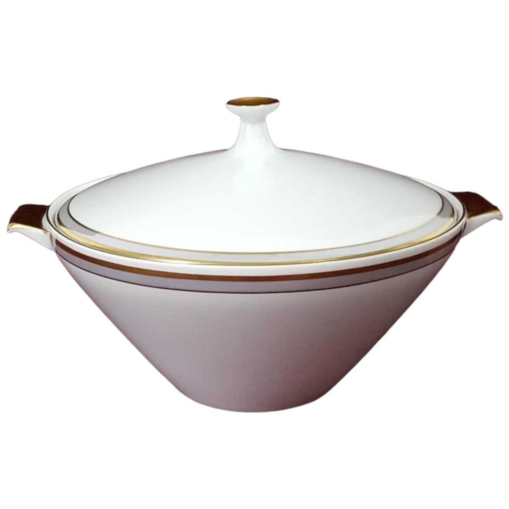 [458119812] Ragoutterrine Servierschüssel 1,2 L Heinrich Grazie Grauband Gold gebraucht - gut