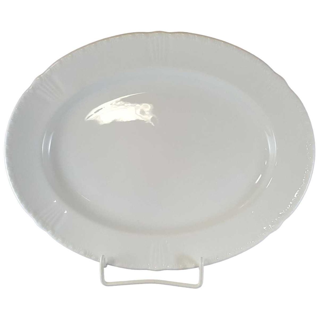 [45812262] Servierplatte Speiseplatte Fleischplatte Steakplatte 33,5x26,7 cm Formano Windsor Weiß gebraucht - neuwertig