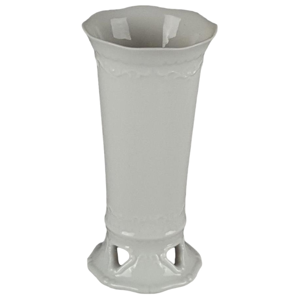 [458128082] Fine China Vase Blumenvase weiß H 13,9 cm