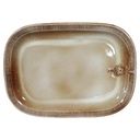Steinzeug Keramik Platte Servierplatte Fleischplatte 35,3 cmx25,6 cm
