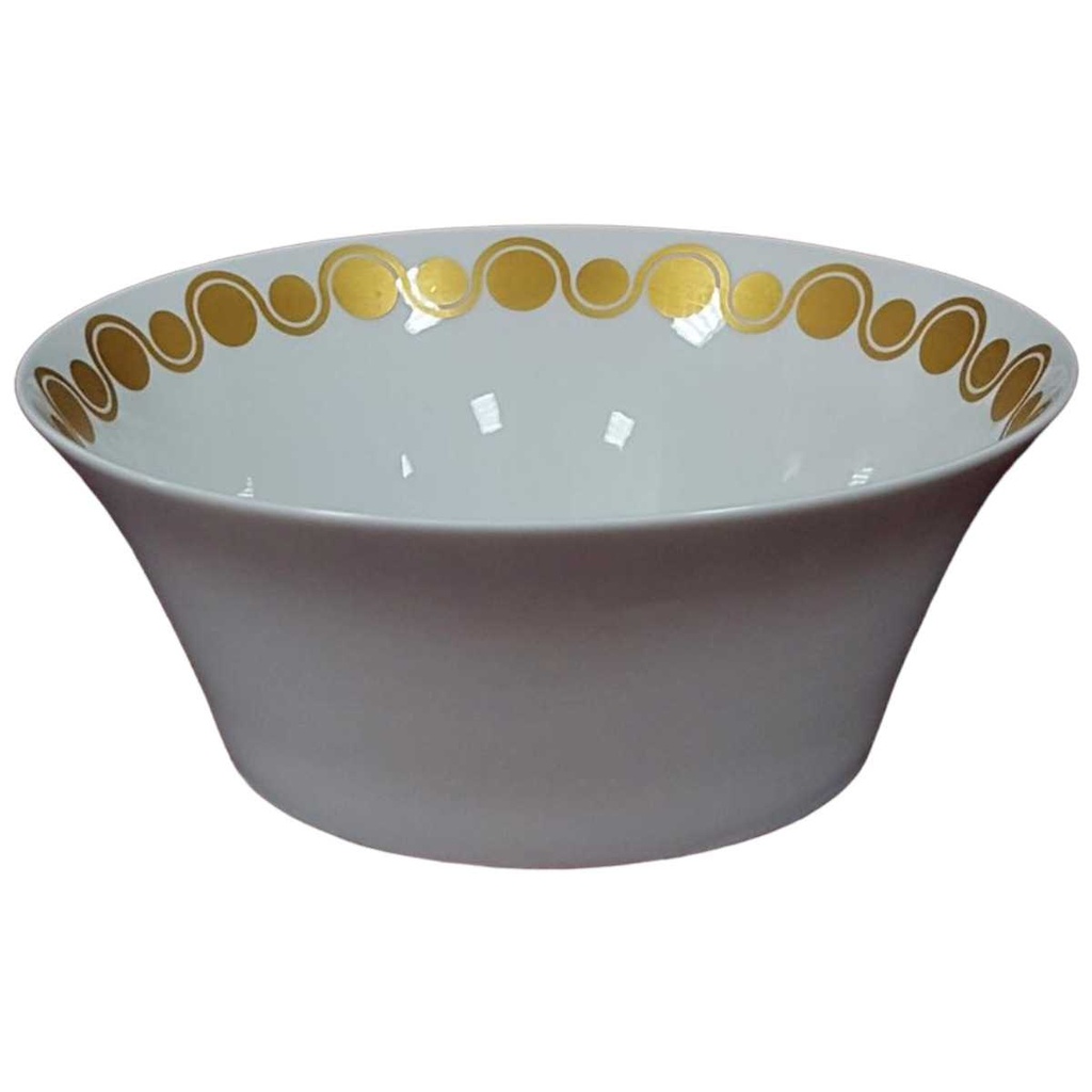 [458128272] Schüssel Golddekor 20,5 cm Hutschenreuther weiß braun gebraucht - gut