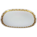 Servierplatte Fleischplatte Steakplatte Golddekor 38,4x26,5 cm Hutschenreuther weiß braun gebraucht - gut