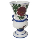 Pintado a Mano Vase Pokalvase Blumenvase Keramik Floral H 21,3 cm