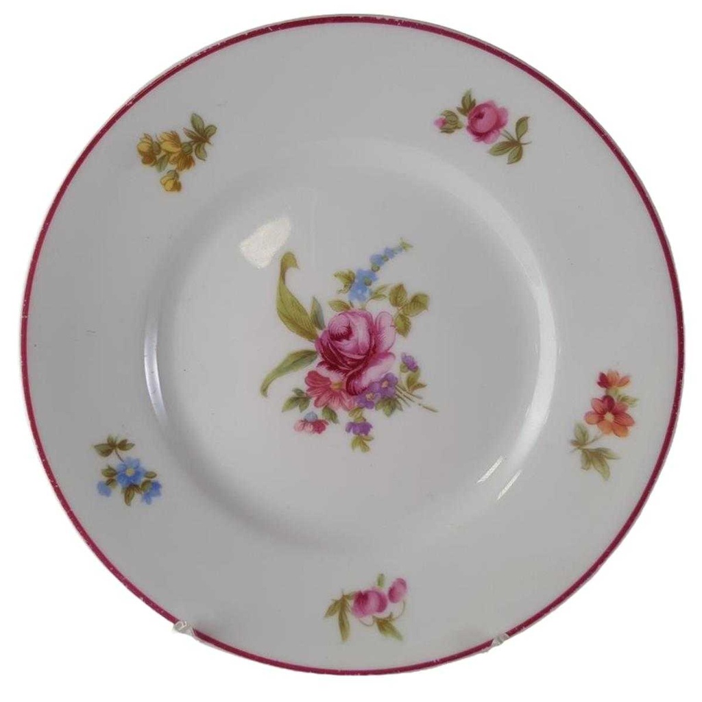 [45813268] Brotteller 16,2 cm Hutschenreuther Olivia bunte Blumen roter Rand