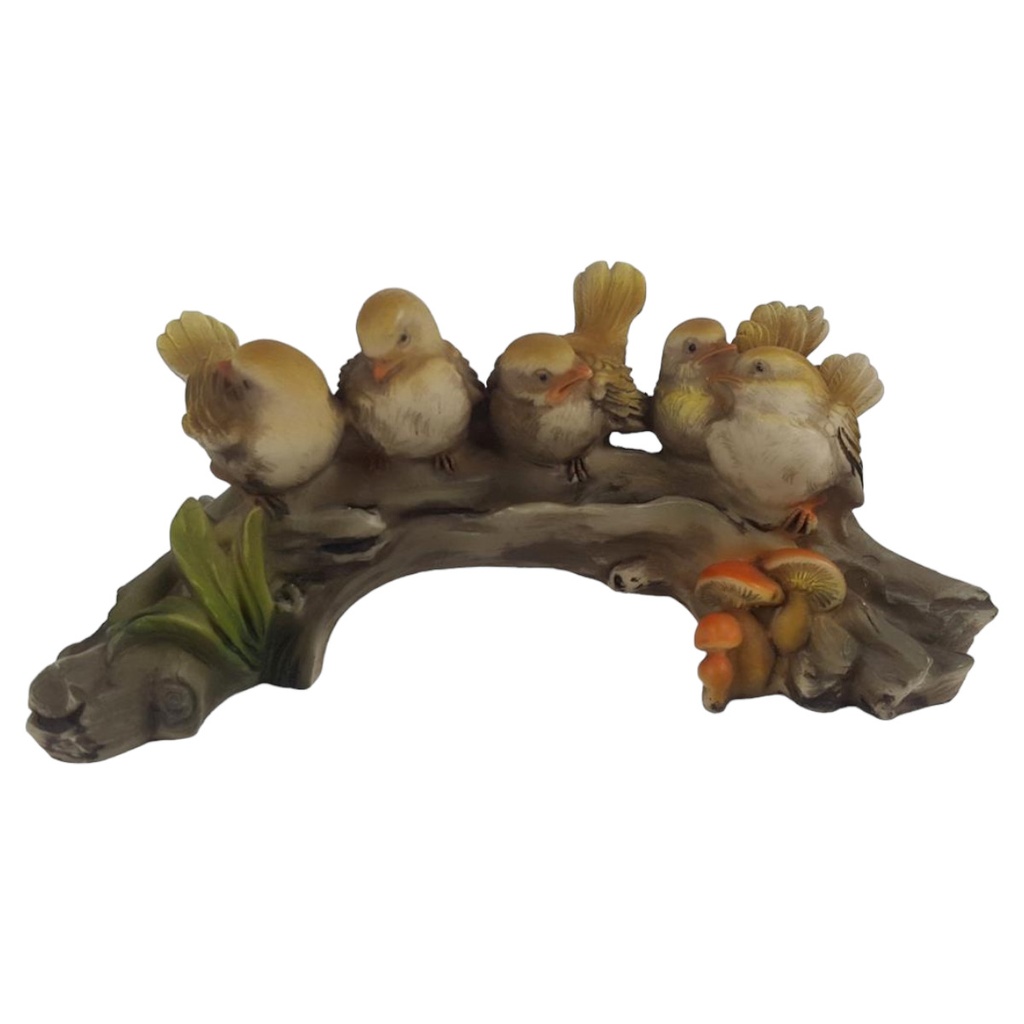 [458133173] F.A.R.O Lucchesi Sammelfigur 5 Spatzen auf Astbogen signiert Italy H 8 cm
