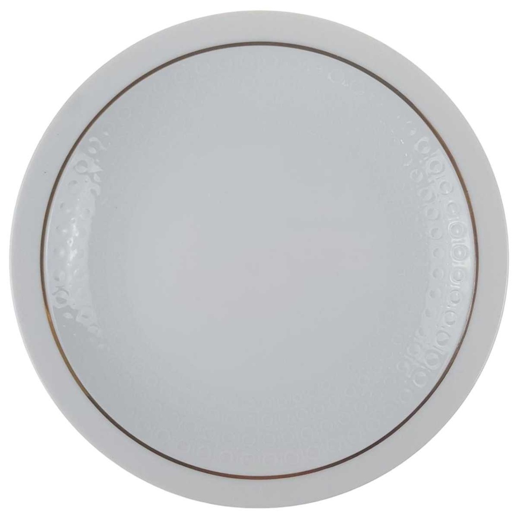 [458133248] Kuchenteller Dessertteller Goldrand 20 cm AK Kaiser Porzellan Form 40 Reliefdekor Weiß gebraucht - gut