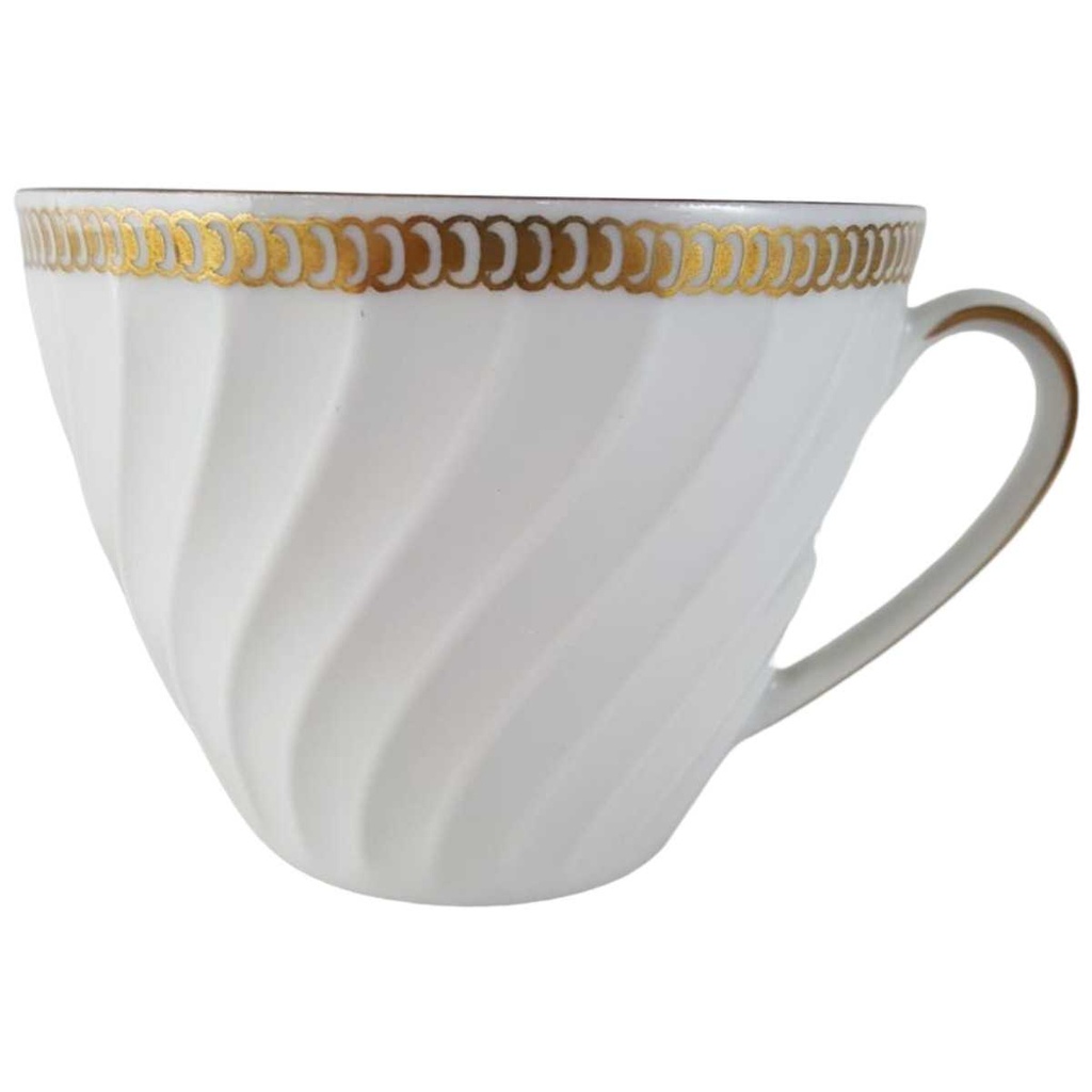 [45813364] Kaffeetasse Tasse Goldrand Golddekor Gareis Form 640 Rillenrelief