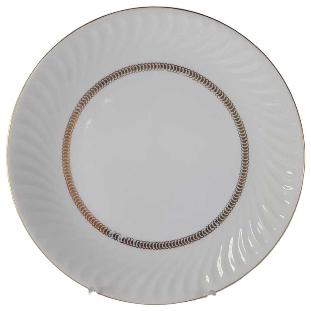 [45813367] Kuchenteller Dessertteller Frühstücksteller Goldrand Golddekor 19,1 cm Gareis Form 640 Rillenrelief