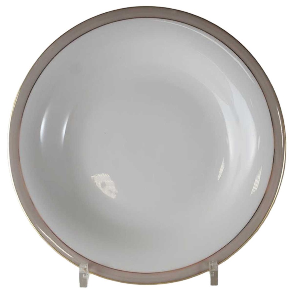 [45813627] Suppenteller Goldrand 22,8 cm Hertel Jacob Rehau grau gebraucht - gut