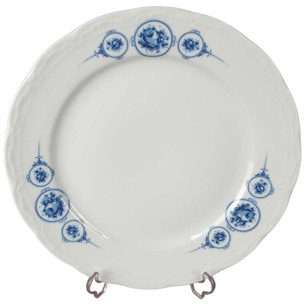 [458138467] Speiseteller Essteller 24,6 cm Mitterteich blau Rosen Bavaria gebraucht - gut