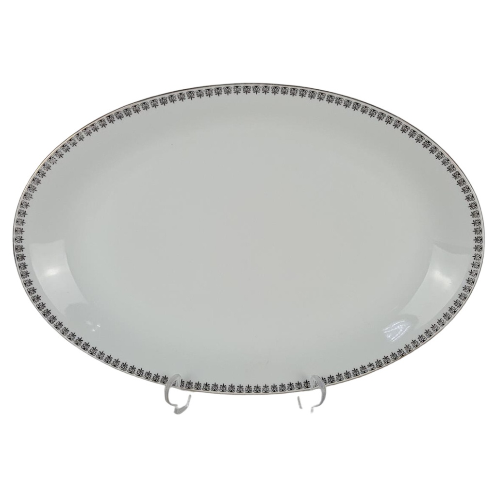 [458138616] Retsch Wunsiedel Goldrand schwarze Muster Beilagenplatte 31x21 cm