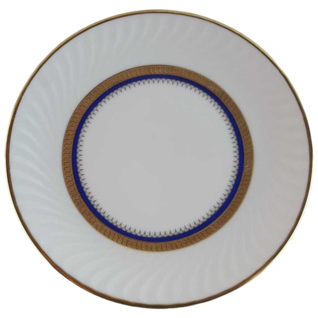 [45813867] Kuchenteller Dessertteller Frühstücksteller Goldrand 19,2 cm Bareuther Waldsassen Reliefdekor blau gebraucht - gut