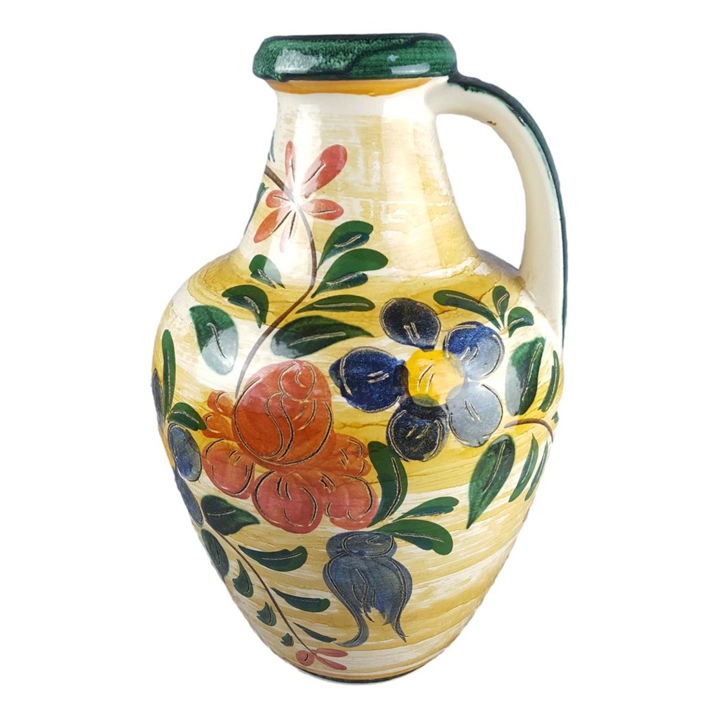 [458138896] Vase Bodenvase Bay Keramik Blumendekor W.Germany 76 45