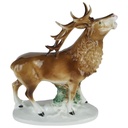 Gräfenthal Porzellan Figur Skulptur Statue Hirsch bunt H 26 cm