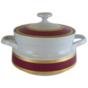 Ragoutterrine Servierschüssel Goldrand Mitterteich Form 870 Rot gebraucht - gut