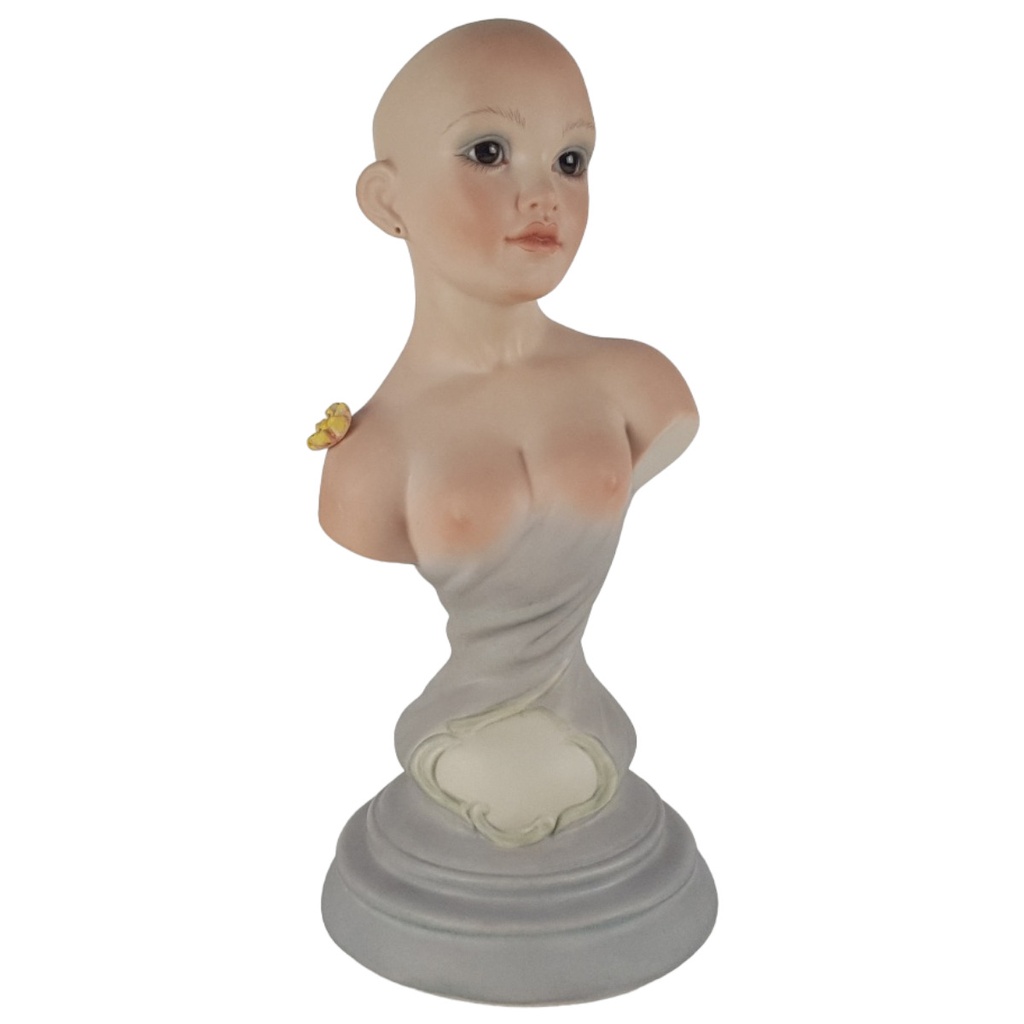 Porzellan Biskuit P.D. Galore 1994 Claire Bust Statue Figur H 25 cm