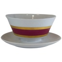 Sauciere mit Teller Goldrand 1tlg Mitterteich Form 870 Rot gebraucht - sehr gut