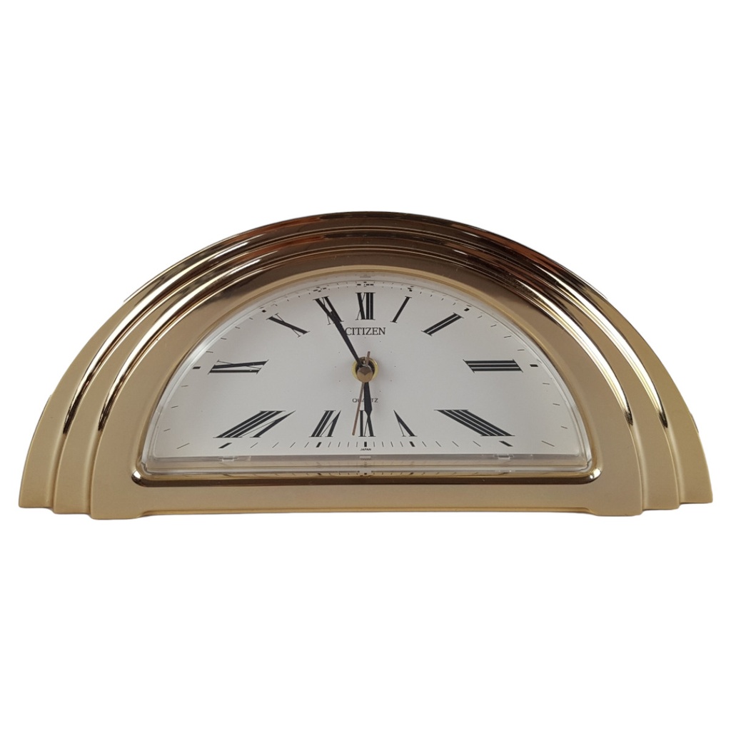 [458140716] Citizen Quarz Uhr Messing Japan Tischuhr mit Alarm