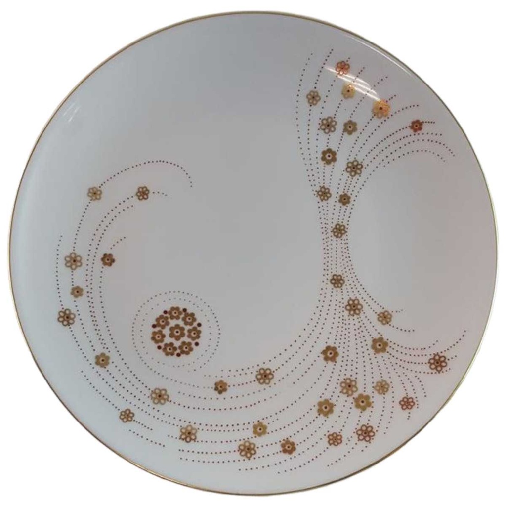[45814089] Kuchenteller Dessertteller Frühstücksteller 19 cm Graf von Henneberg Goldblummchen Rotpunkte gebraucht - gut