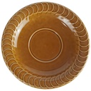 Untertasse für Suppe 16,2 cm Pagnossin Earthenware braun Relief Kreise gebraucht - gut
