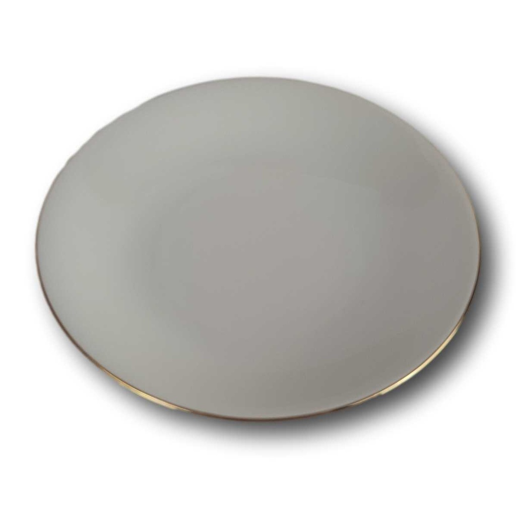 [458142494] Suppenteller Goldrand 22,1 cm Bareuther elfenbein 44 Bavaria gebraucht - gut