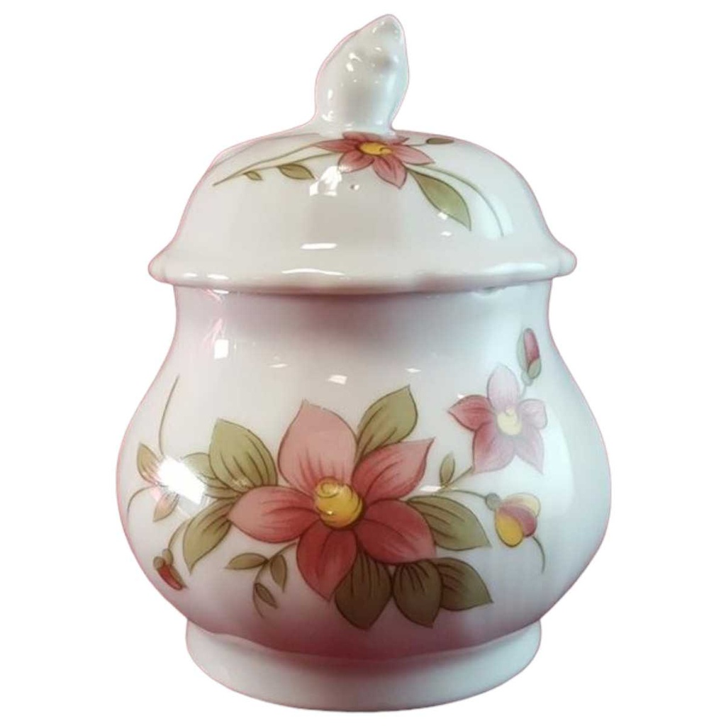 [45814407] Zuckerdose Winterling Kirchenlamitz Rot Rotrosa Blume Relief Form gebraucht - akzeptabel