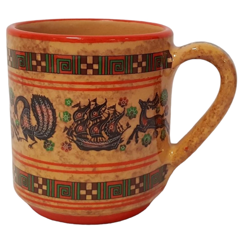 [45814490] Neofitou Keramik Becher mit Griff H 8,6 cm Griechenland