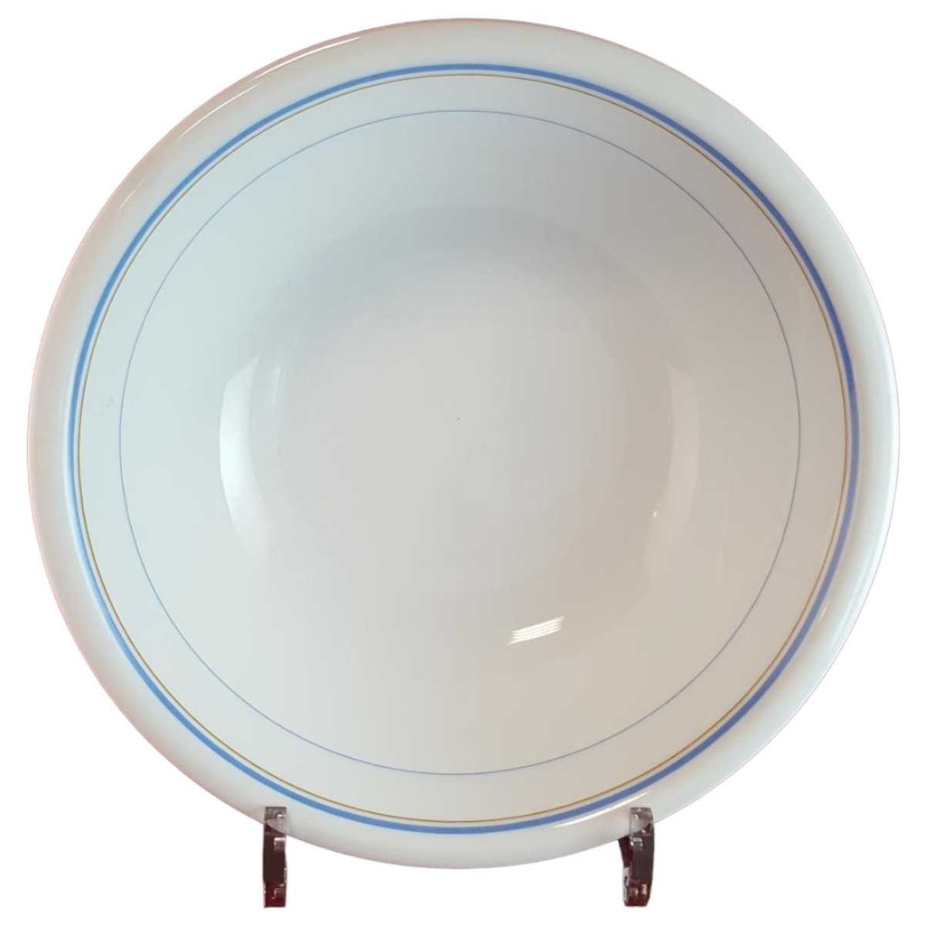 [45814699] Schüssel Servierschüssel 23,6 cm Seltmann Weiden Blau Braun Rand Weiß gebraucht - gut