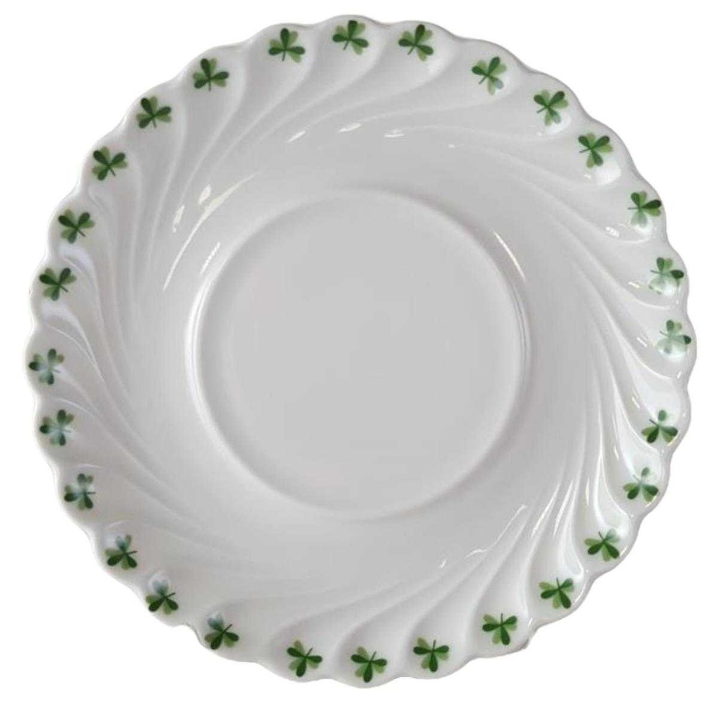[45814945] Untertasse für Tee/Kaffee 14,5 cm Haviland Limoges Torse Trefle Vert Kleeblatt