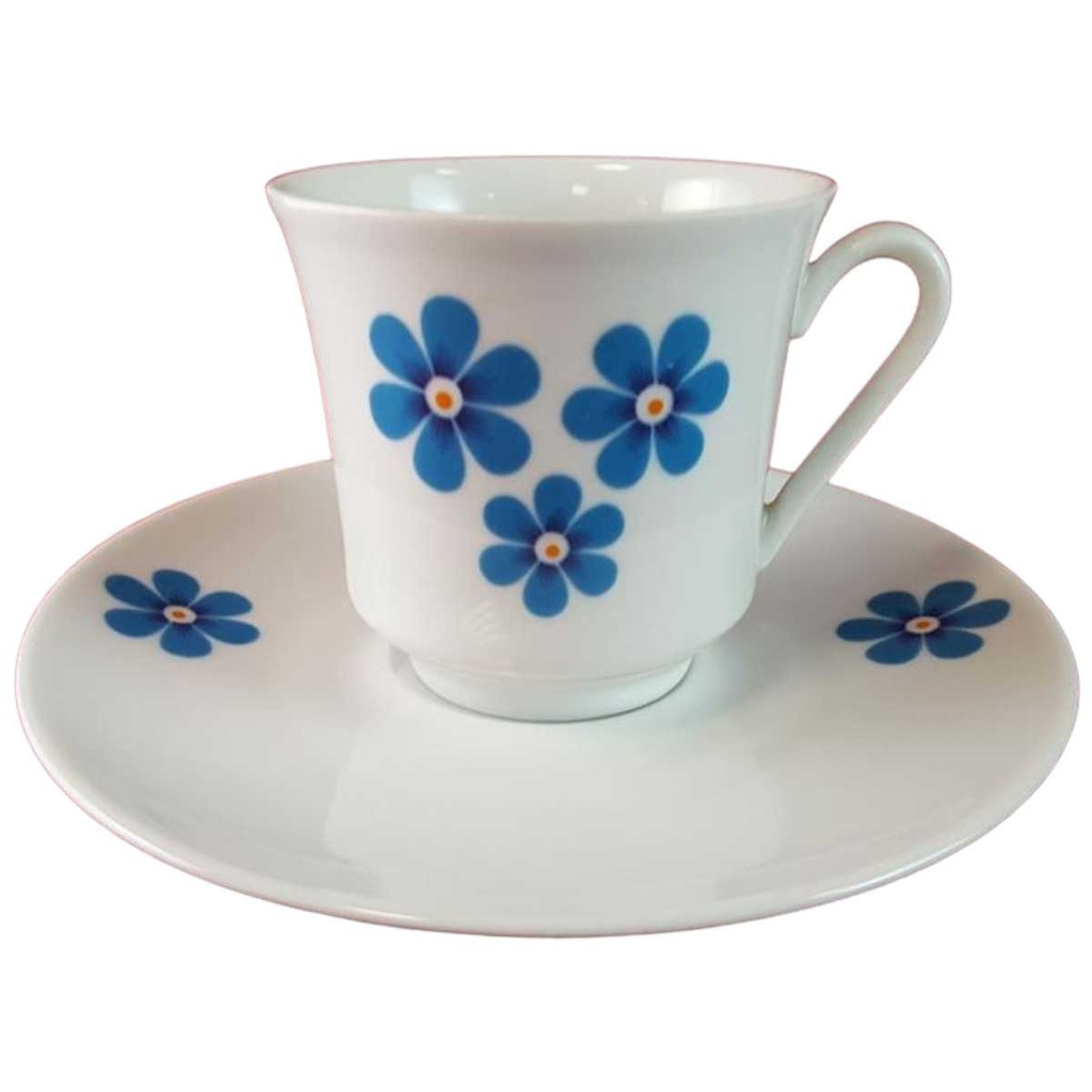 [45815342] Kaffeetasse mit Untertasse Tasse & Winterling Röslau Blaue Blumen Blau gebraucht - gut