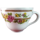 Kaffeetasse Tasse Schaller bunte Blumendekor mit Grünrand Blumen gebraucht - gut