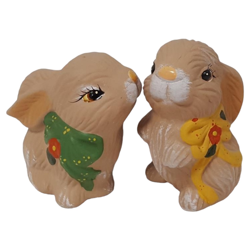 [45815830] Figur Skulptur Keramik Osterhasen Deko Ostern Dekoration 2 tlg H 9,8 cm