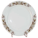 Kuchenteller Dessertteller Frühstücksteller 19,4 cm Eschenbach Venedig Perlrand braunes florales Muster Braun gebraucht - akzeptabel