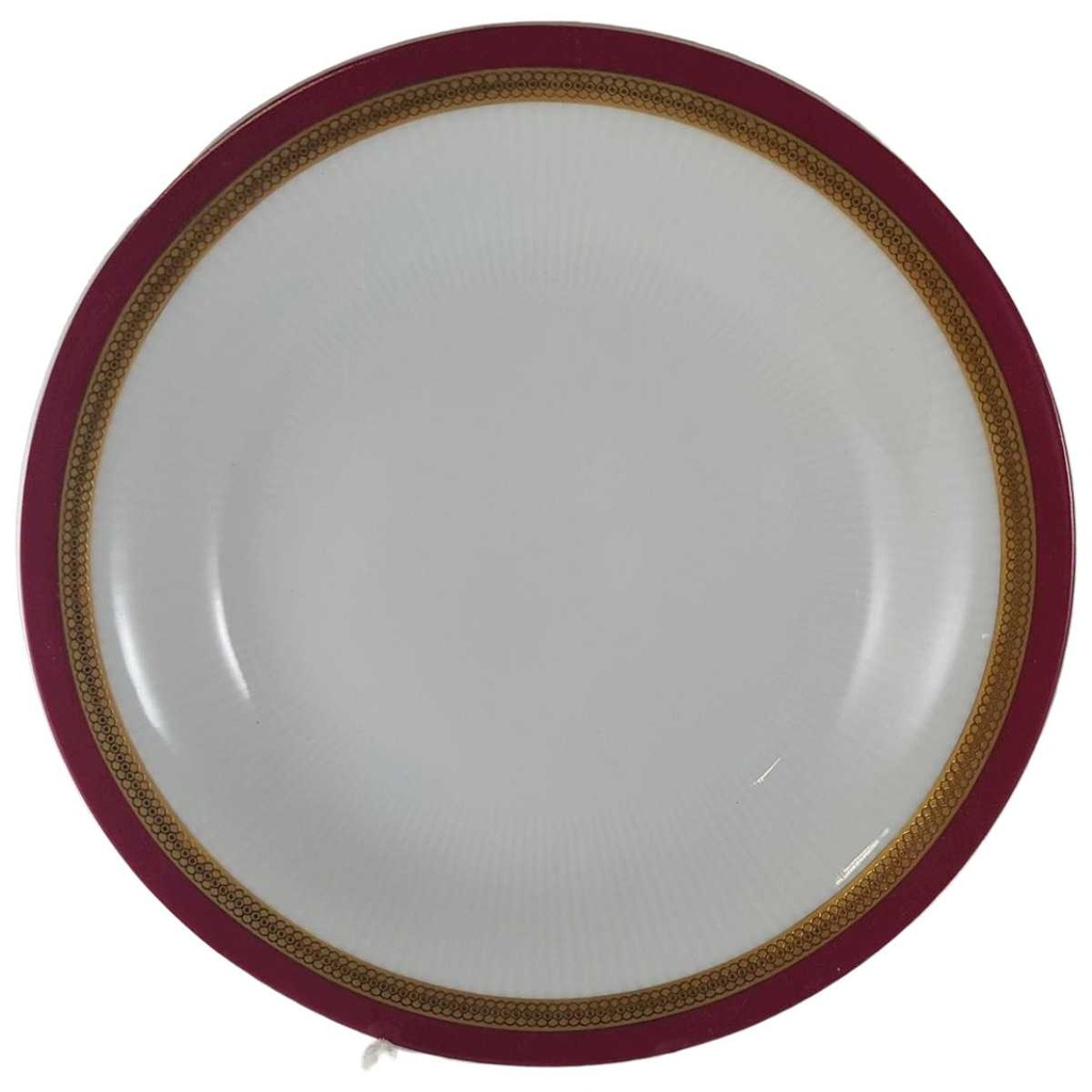 [4581617] Suppenteller Goldrand 23 cm Mitterteich Form 870 Rot gebraucht - gut