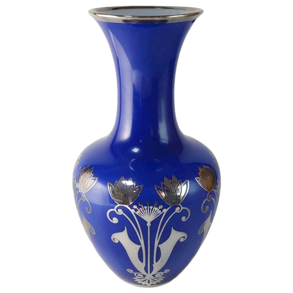 Vase Dekorative Feinsilberauflage 25,7 cm Hutschenreuther gebraucht - gut