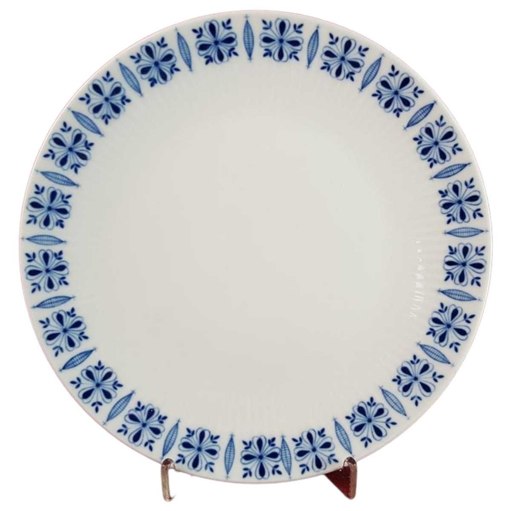[45816278] Kuchenteller Dessertteller Frühstücksteller 100 Jahre 20,3 cm Bareuther Waldsassen blau Band gebraucht - akzeptabel