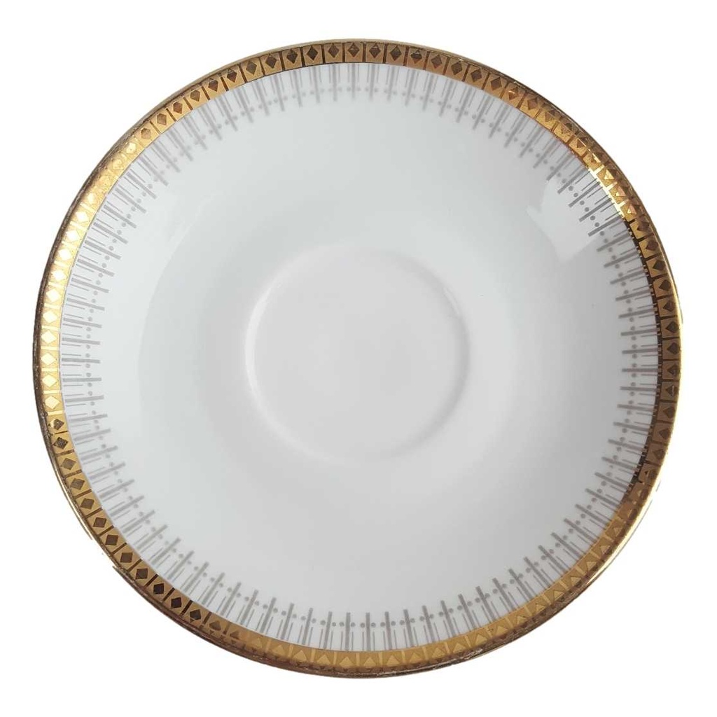 [458164157] Untertasse Goldrand 14,9 cm Winterling Kirchenlamitz grau Dekor gebraucht - gut