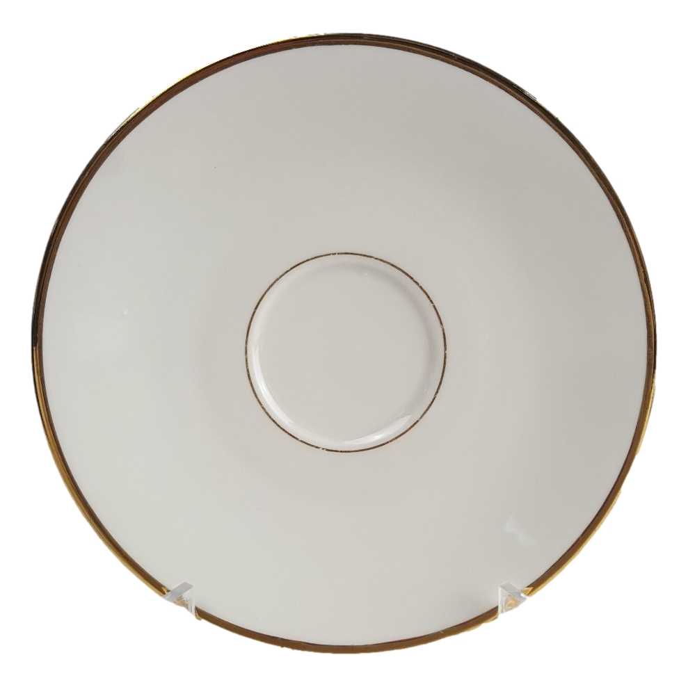 [458164335] Untertasse Goldrand 14,8 cm Seltmann Weiden Vohenstrauß Form 2491 gebraucht - gut