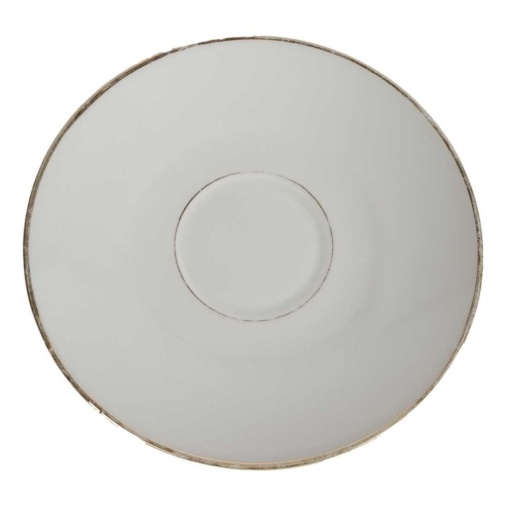 [458164367] Untertasse Goldrand 15 cm Winterling Marktleuthen Elfenbein Bavaria gebraucht - gut