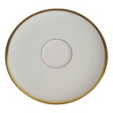 Untertasse Goldrand 15,5 cm Kaiser Porzellan Alka Kunst 2007 Elfenbein Bavaria gebraucht - gut