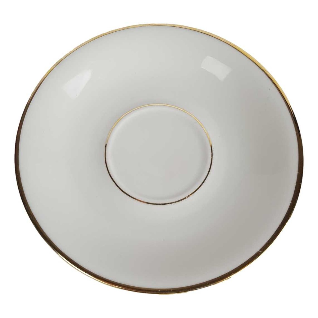 [458164372] Untertasse Goldrand 14,8 cm Winterling Marktleuthen Elfenbein Bavaria gebraucht - gut