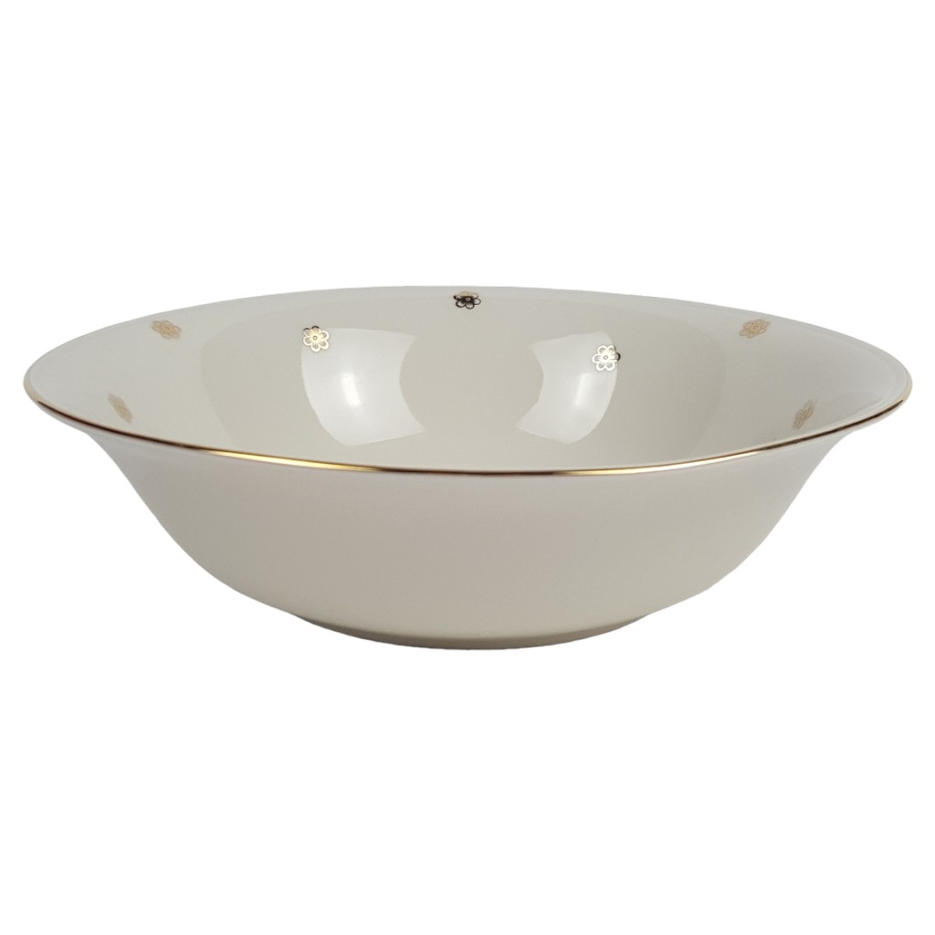Porzellan Blumen Golddekor Goldrand elfenbein Schüssel D 23,8 H 6,5 cm