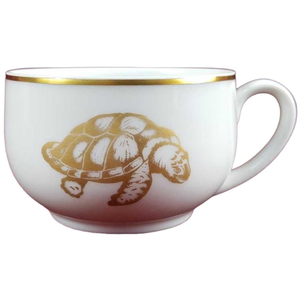 [45816476] Mokkatasse Tasse Espressotasse Goldrand Tirschenreuth Schildkröten Motiv Goldmotiv Weiß gebraucht - sehr gut